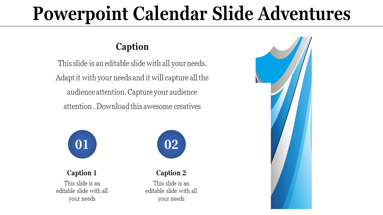 Innovative Calendar PowerPoint Presentation Template Slide